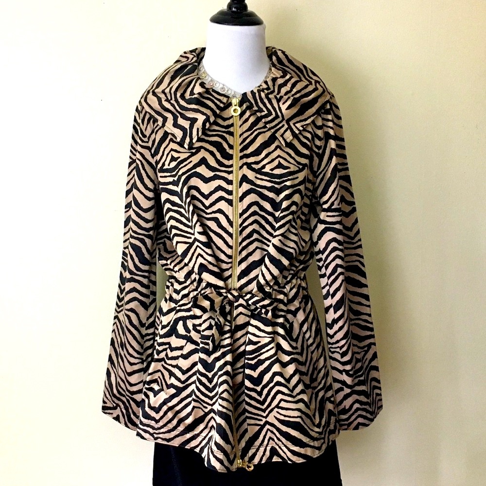 Zebra animal Print Jacket Size Medium lightweight